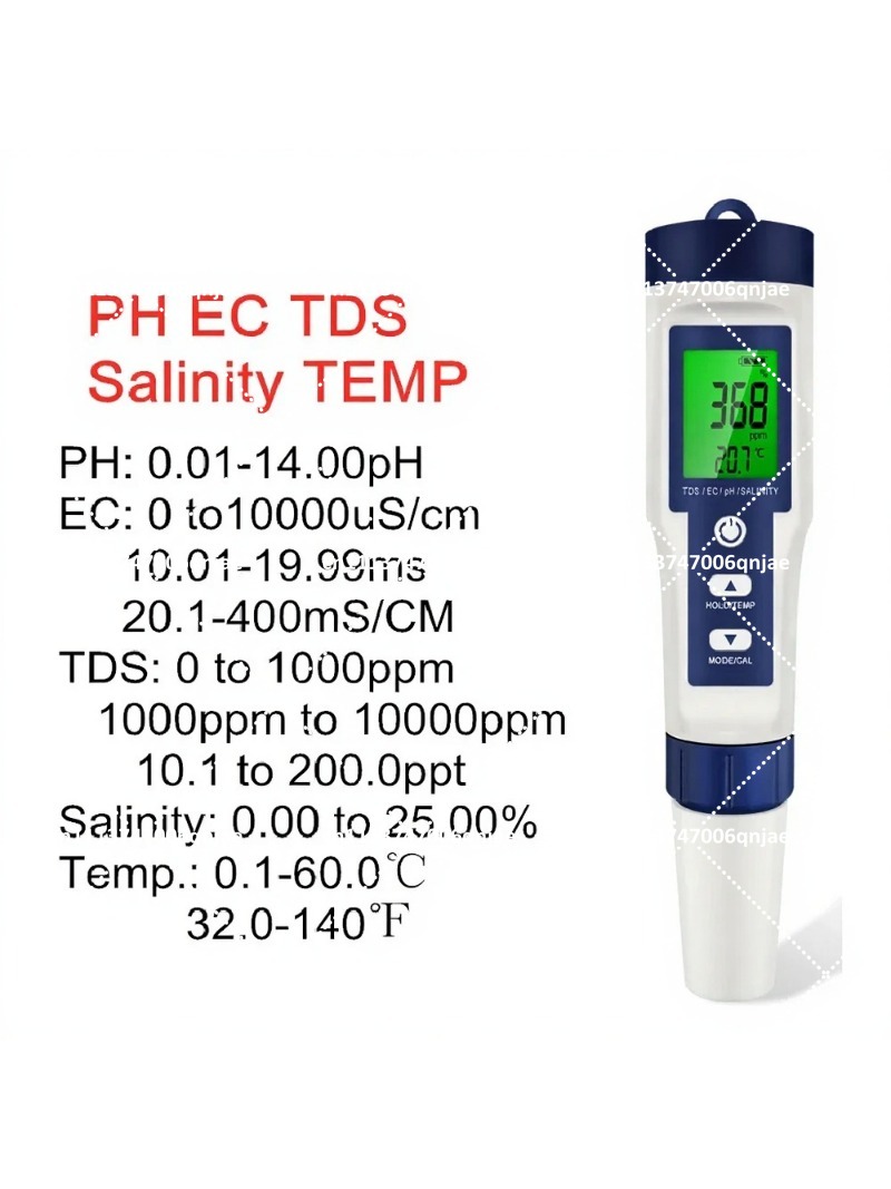 5-in-1 Digital Water Quality T - Ph Meter Digital Water Tester ulasan dan harga