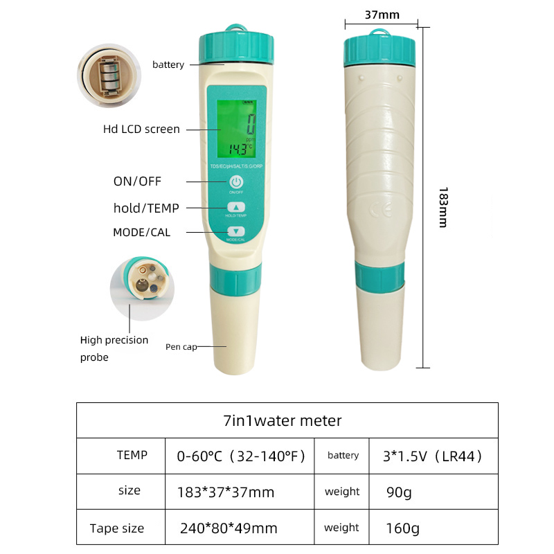 2023 Newest 7 in 1 PH / TDS /  - Ph Meter Digital Water Tester ulasan dan harga