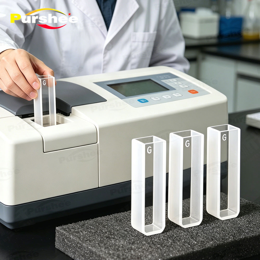 4 PCS Glass Cuvettes Cells 1/2 - Lab Equipment ulasan dan harga