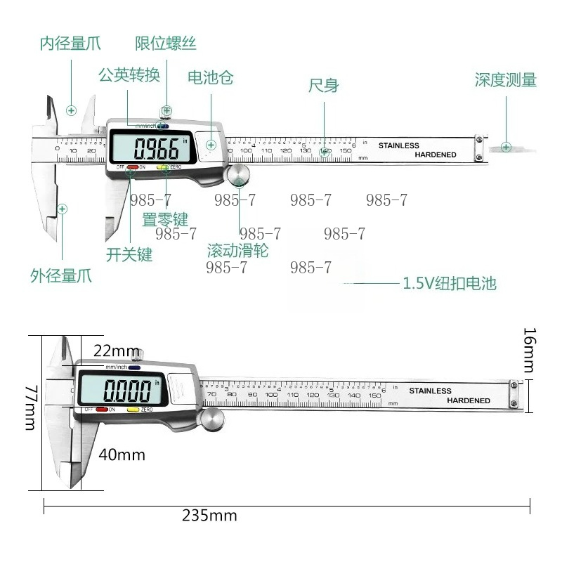 Stainless Steel Digital Vernie - Digital Caliper 150Mm Stainless Steel ulasan dan harga