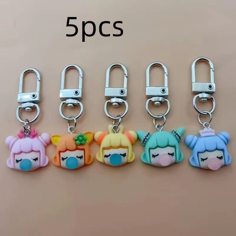 5pcs resin girl keychain, suit - Packaging ulasan dan harga
